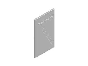Дверь стеклянная низкая в алюминиевой раме